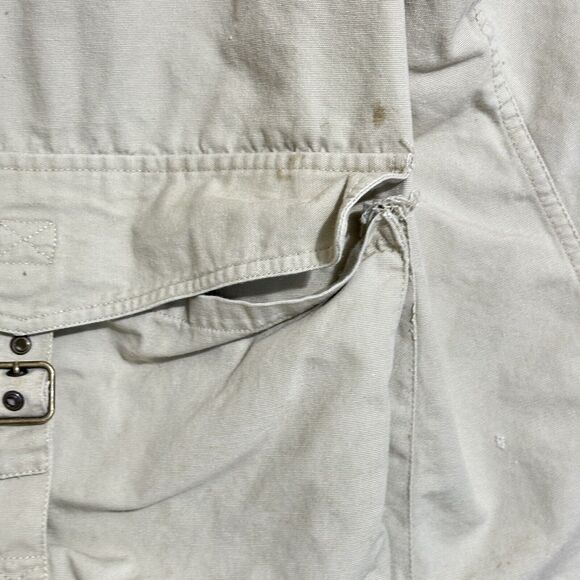 Calvin Klein Men Beige Denim Utility Tactical Vest Fishing Safari Size Large - Picture 8 of 12